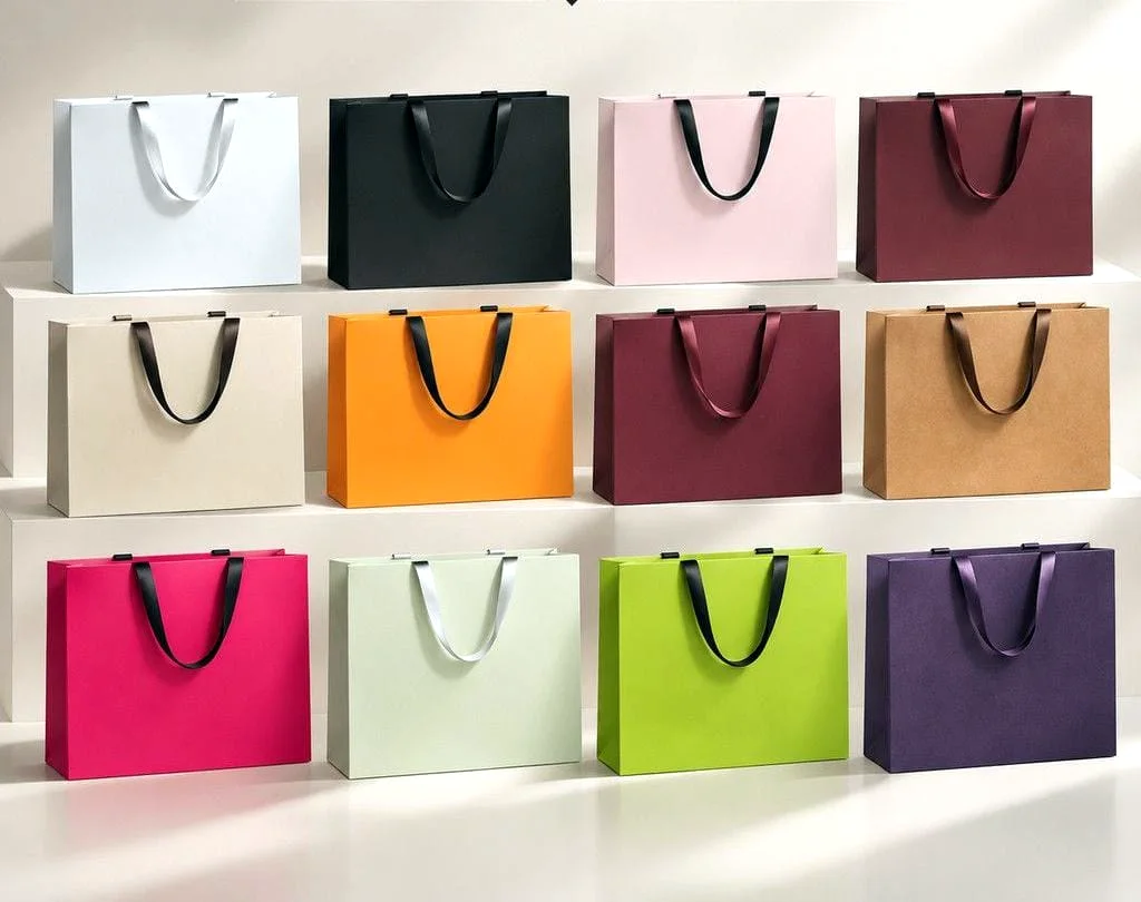 Paper gift bags in 10 colors